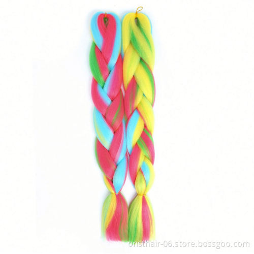 MYZYR Long Ombre Jumbo Synthetic Braiding Hair Braid K anek alon Hair Extensions Rainbow Pink Blonde Purple Crochet Braid MUMUPI